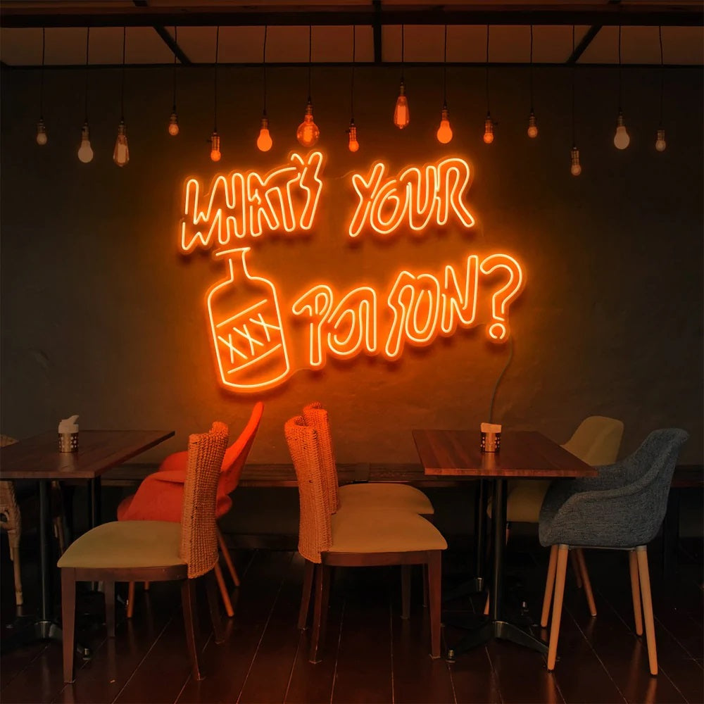 neon lights orange aesthetic