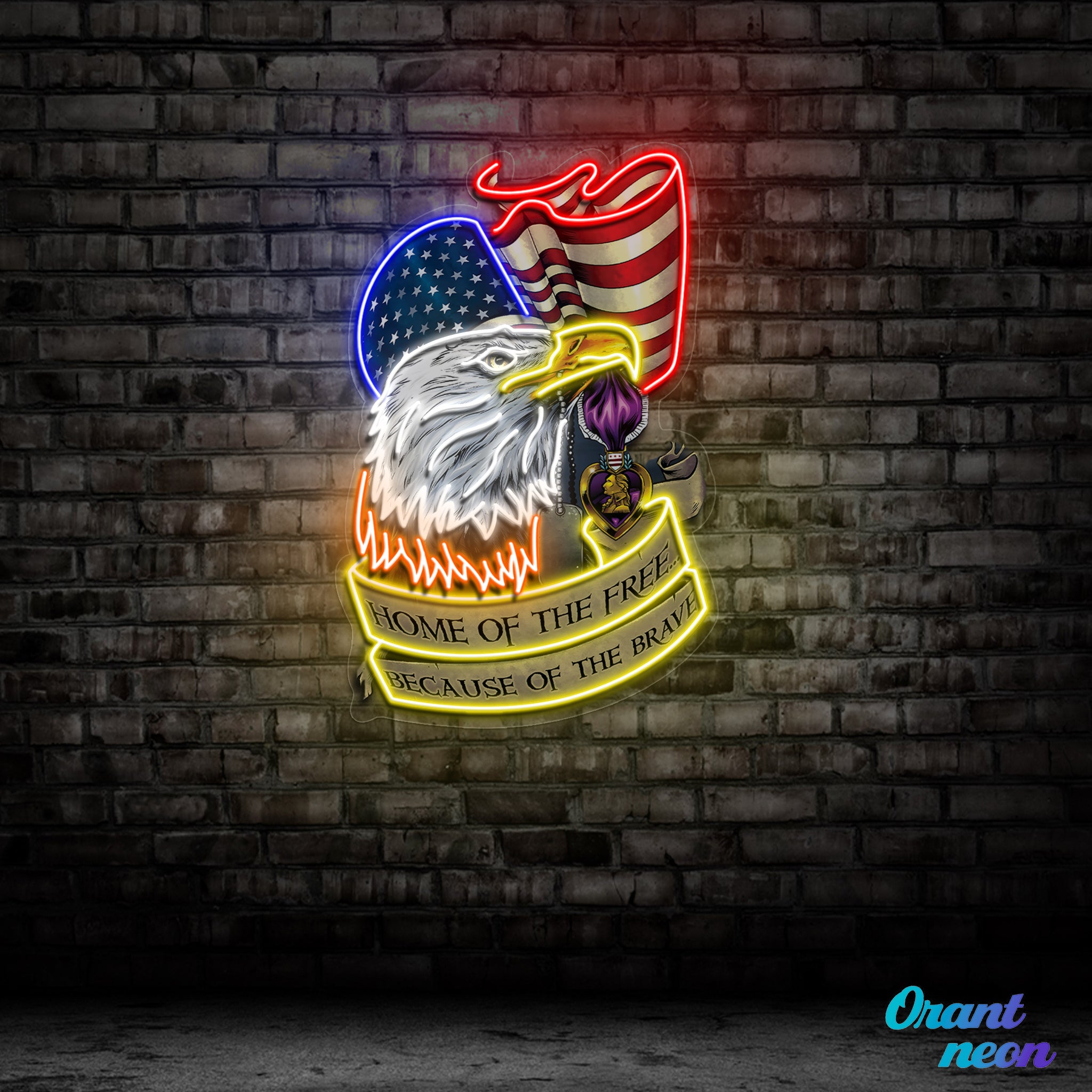 Home of the Free American Eagle Flag