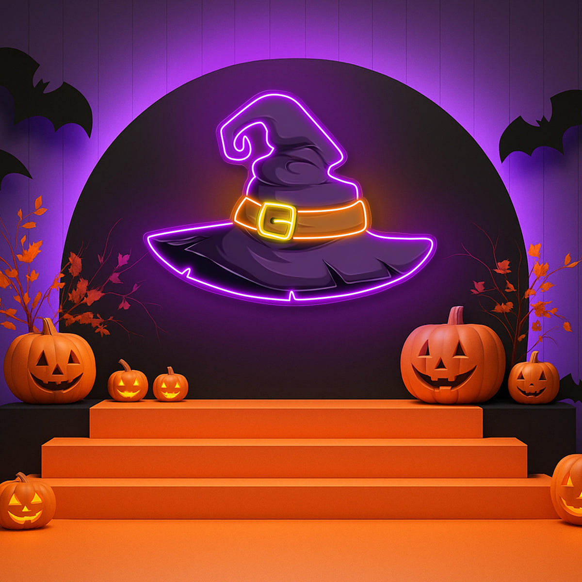 Spooky Jack-O'-Lantern Neon Sign – Halloween Pumpkin LED Wall Decor