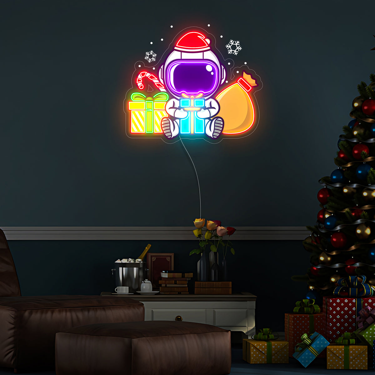 Astronaut Christmas 3 Led Neon Acrylic Artwork