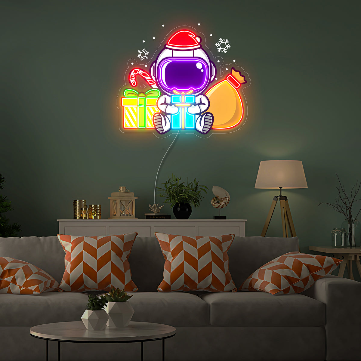 Astronaut Christmas 3 Led Neon Acrylic Artwork