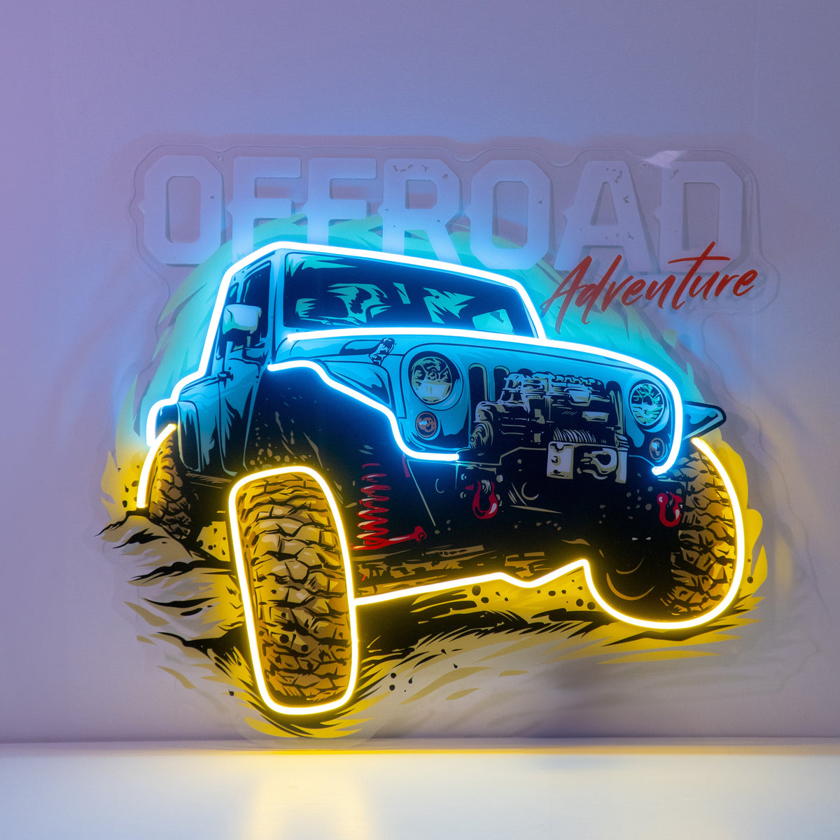 Offroad Adventure Dark Car LED Neon Sign Light Pop Art