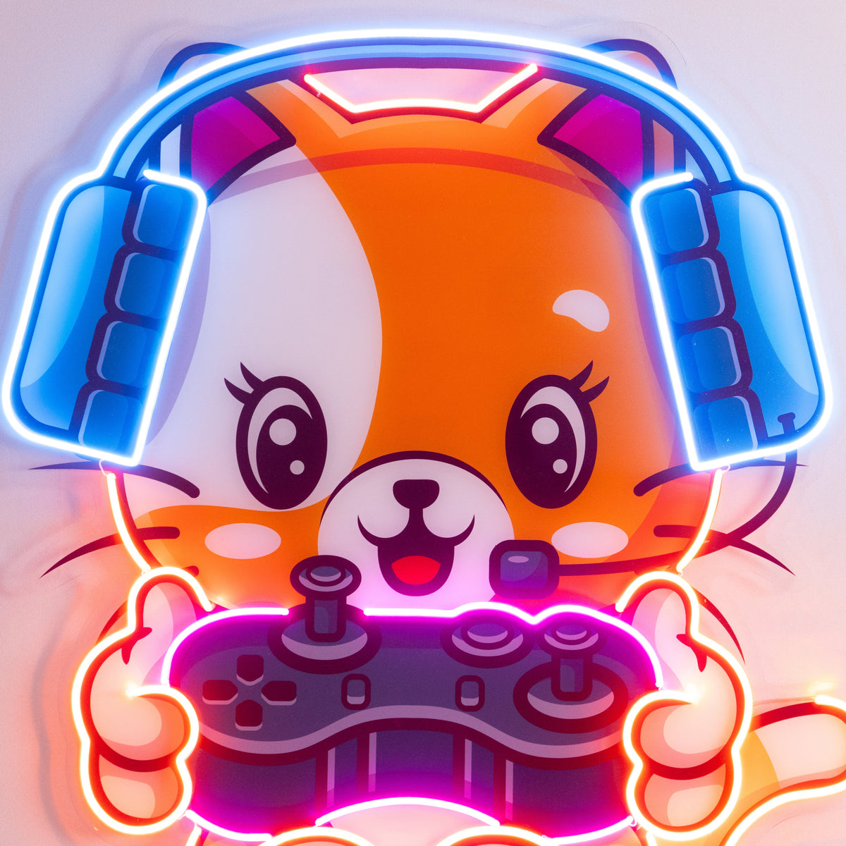 Cute cat Gaming LED Neon Sign Light Pop Art