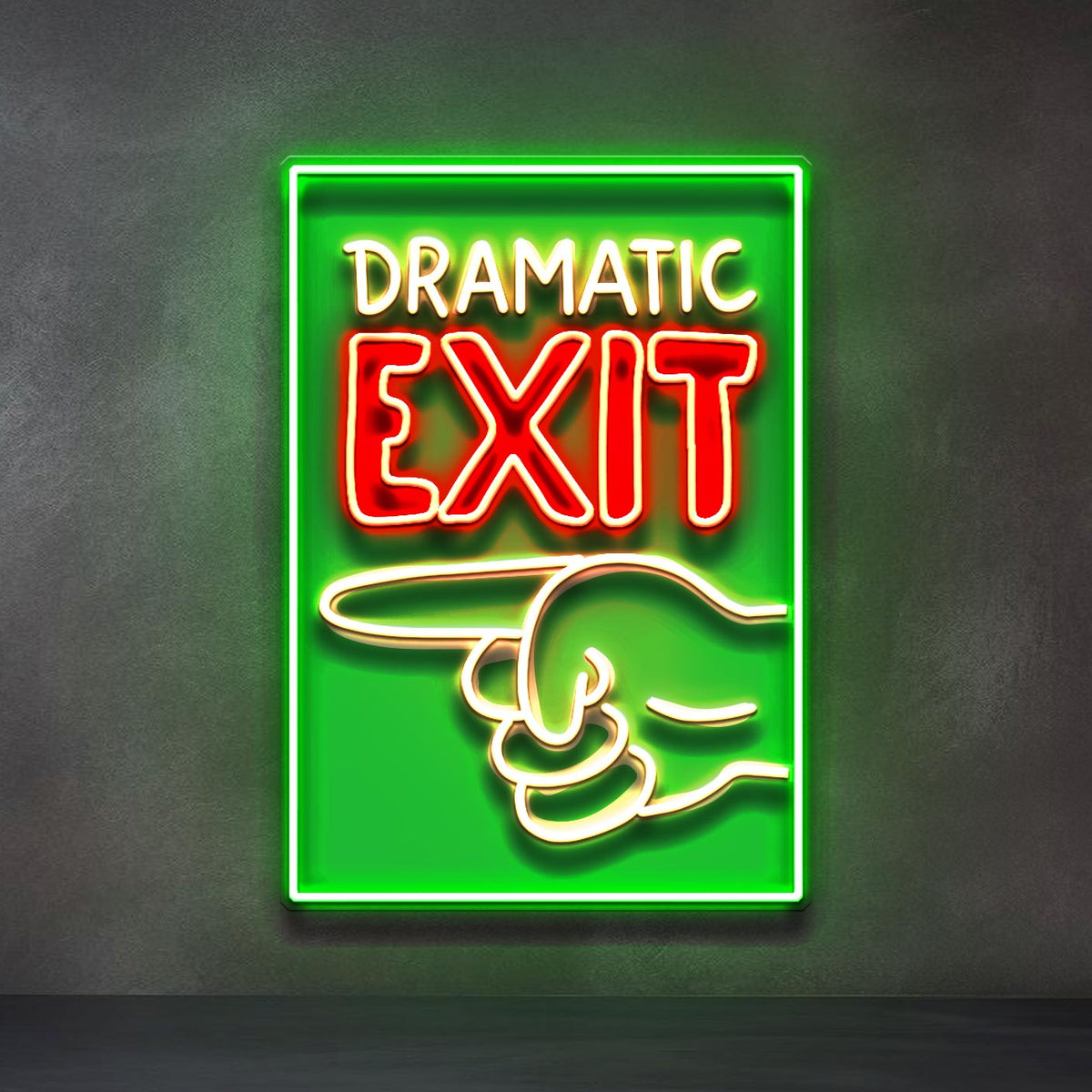 Dramatic Exit LED Neon Sign Light Pop Art