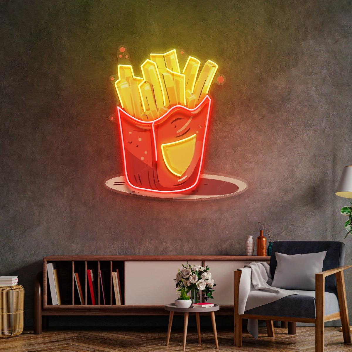 French Fries Potatoes LED Neon Sign Light Pop Art