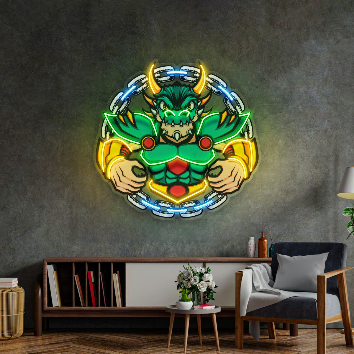 Green Dragon Mascot LED Neon Sign Light Pop Art