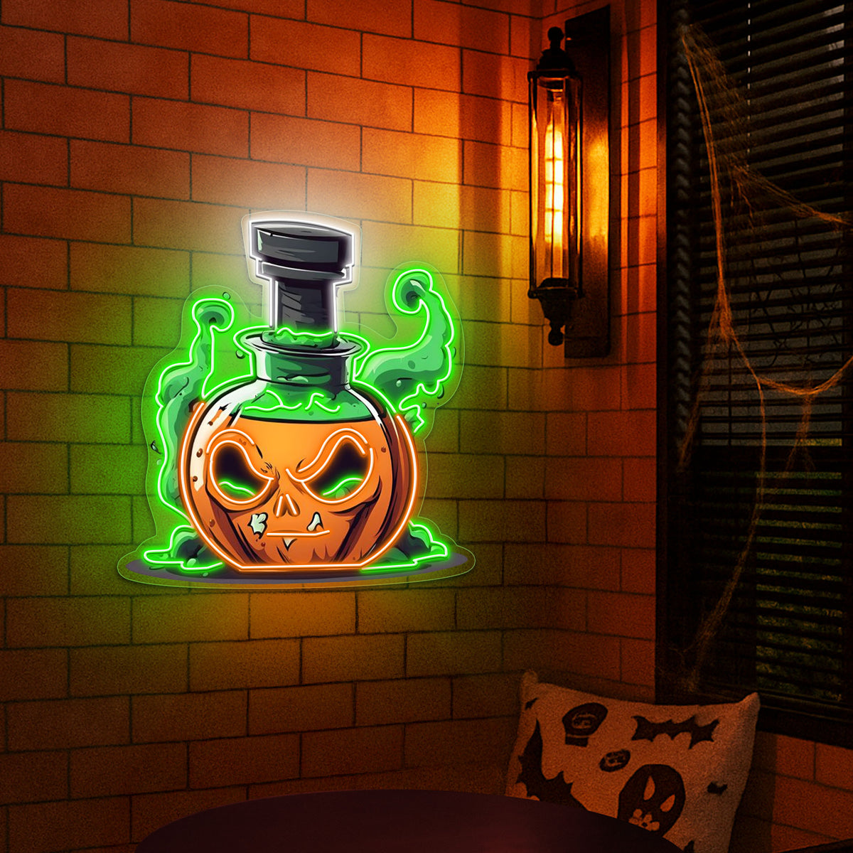 🎃 Spooky Pumpkin Potion Neon Sign – Halloween LED Wall Light