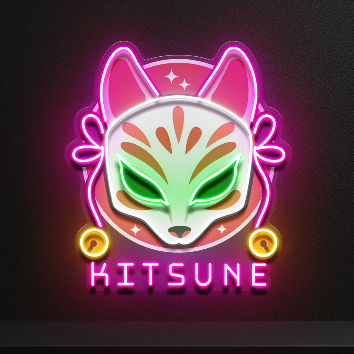 Hand Drawn Kitsune LED Neon Sign Light Pop Art