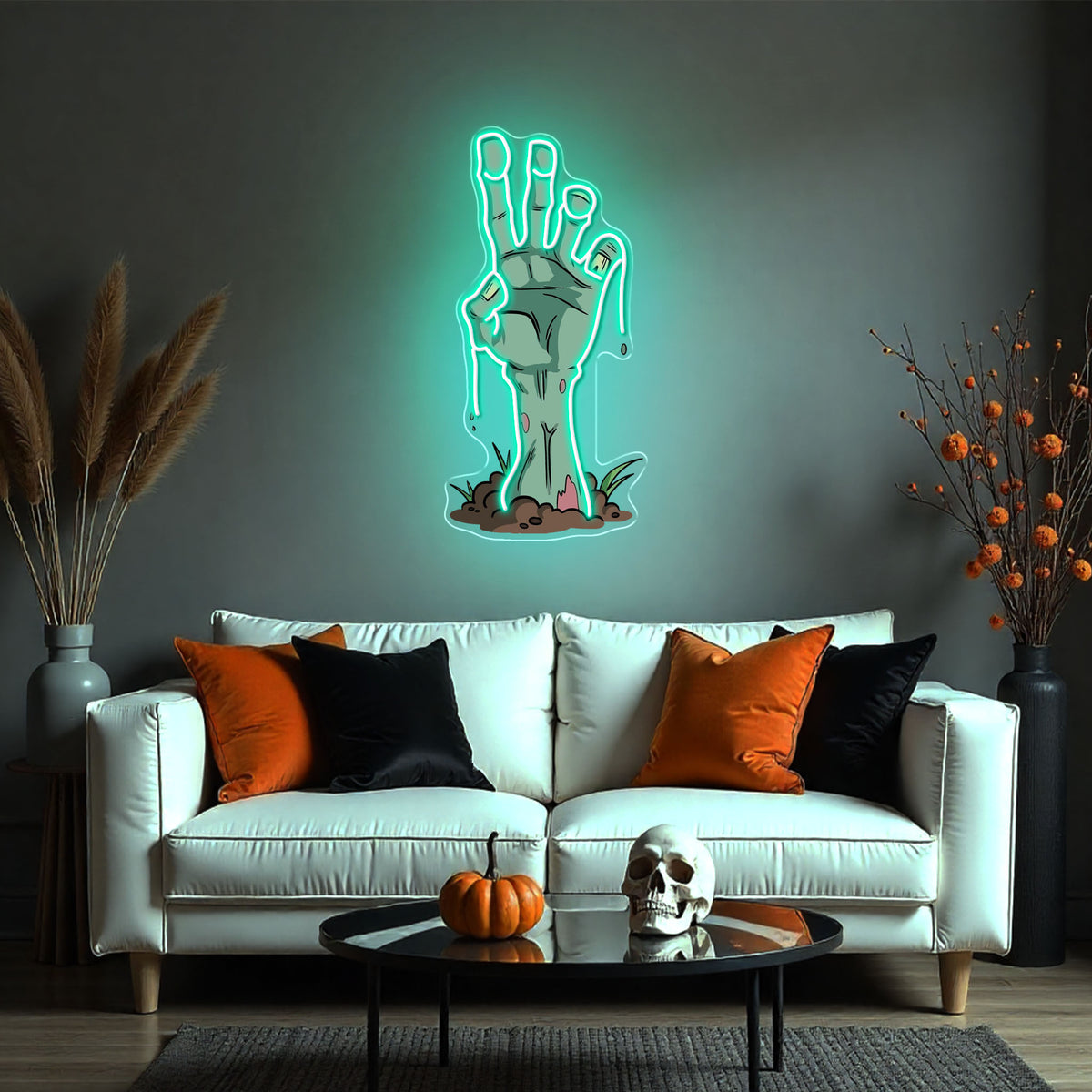 Zombie Hand Neon Sign – Creepy LED Wall Light for Halloween Party, Bar & Home Décor