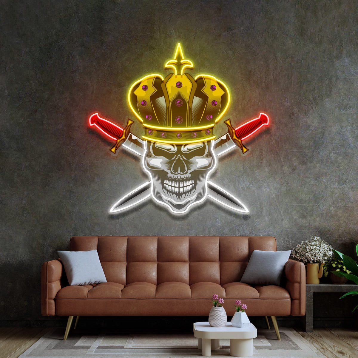 Skull King LED Neon Sign Light Pop Art