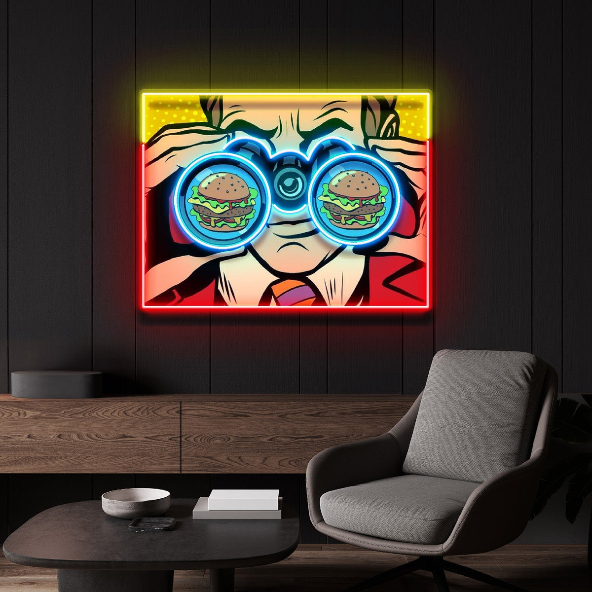 Spy for the Burger LED Neon Sign Light Pop Art