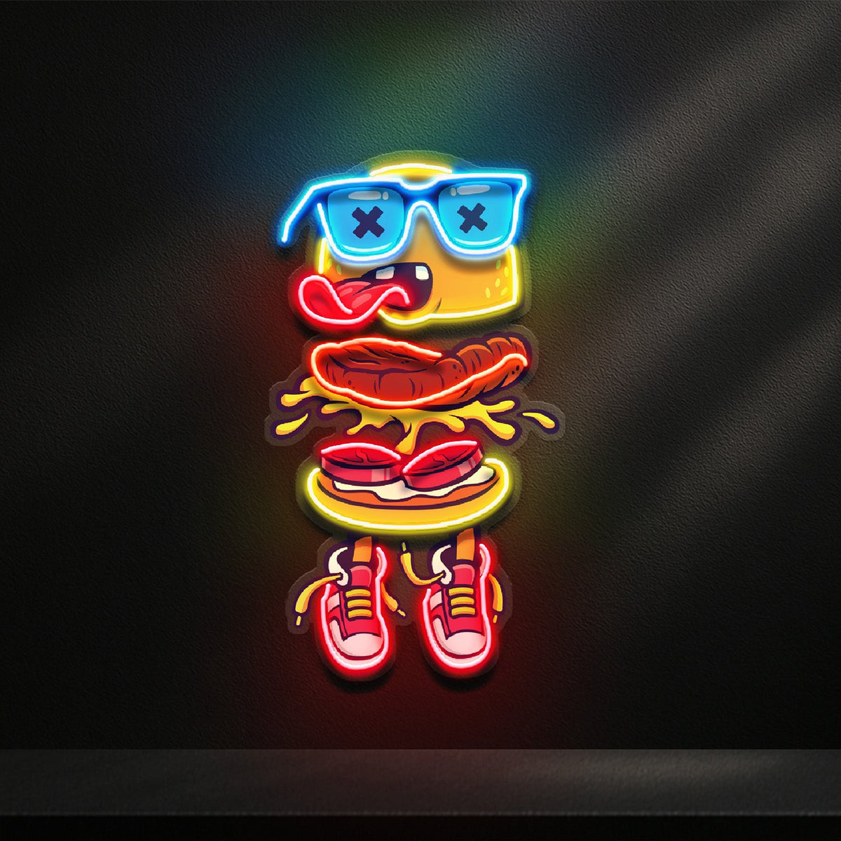 Stacked Burger Vibes LED Neon Sign Light Pop Art