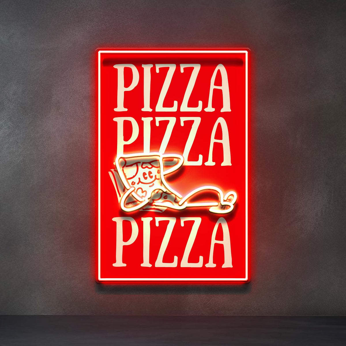 Triple Love For Pizza LED Neon Sign Light Pop Art