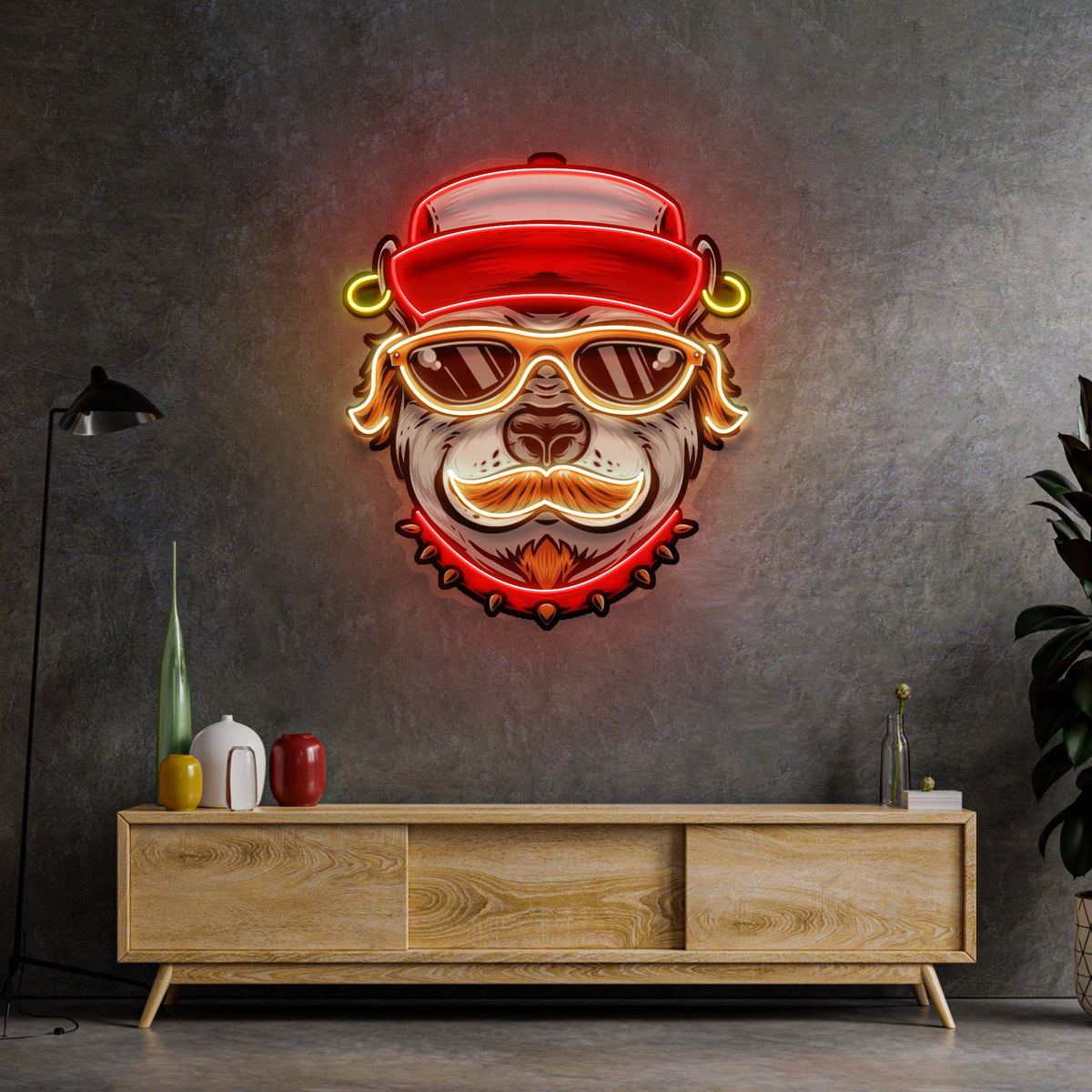 Dog Wearing Sunglasses LED Neon Sign Light Pop Art