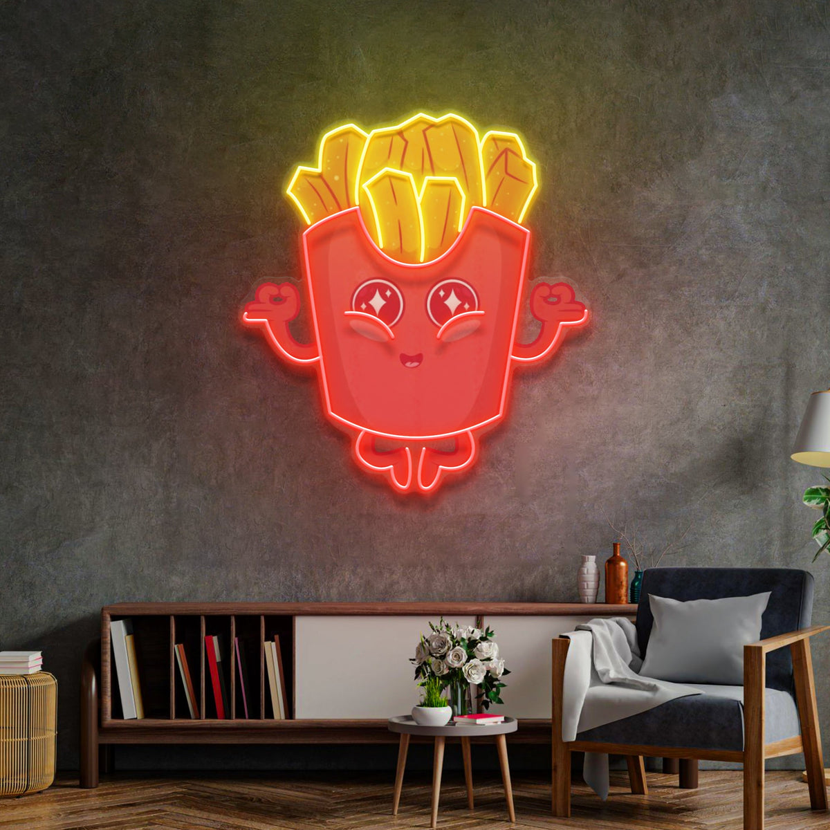 French Fries LED Neon Sign Light Pop Art