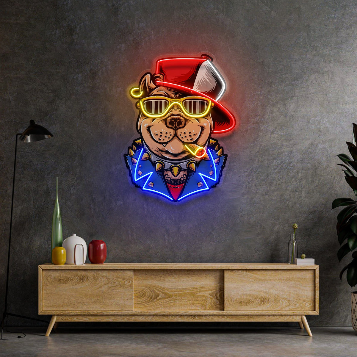 Ganster Dog LED Neon Sign Light Pop Art