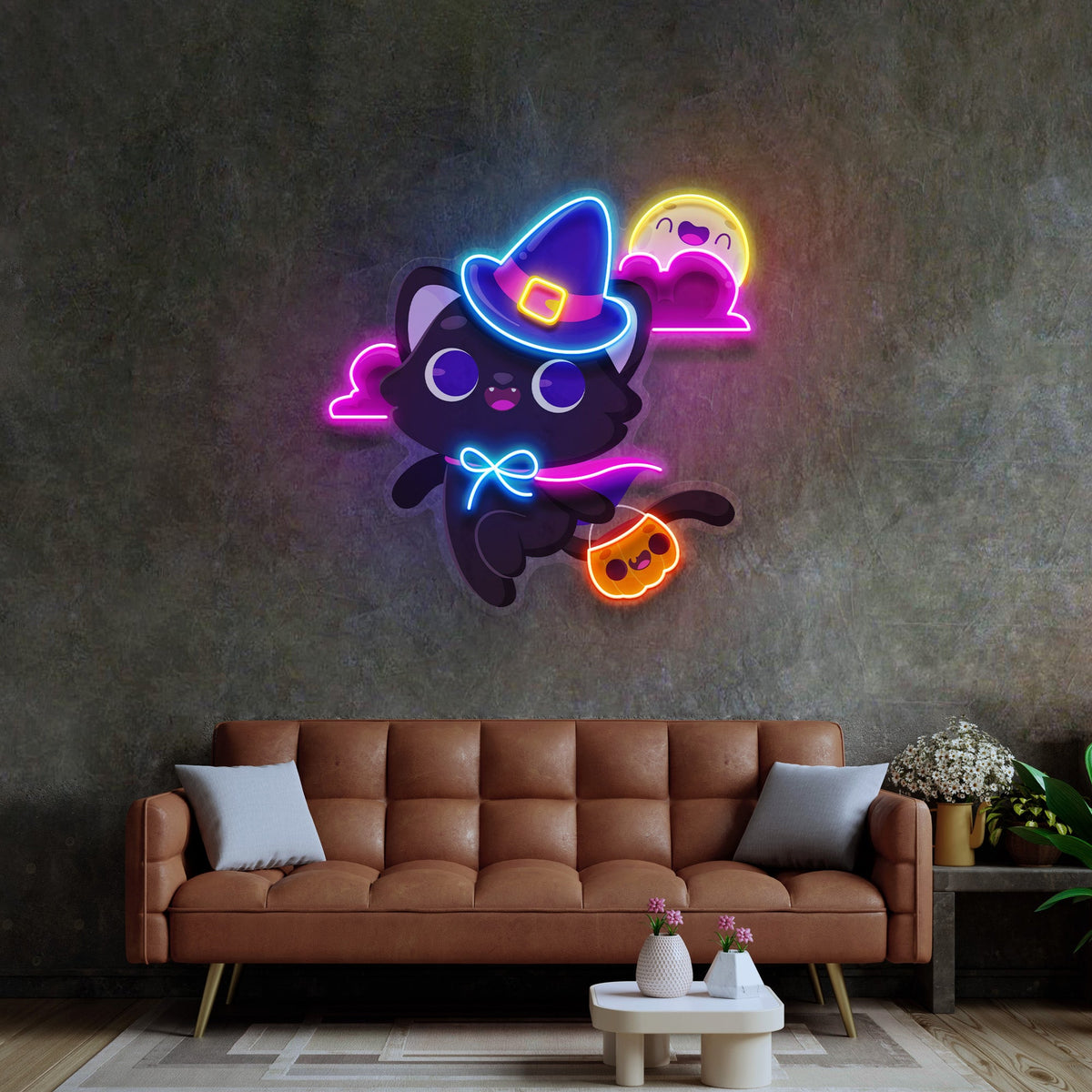 Halloween Cat LED Neon Sign Light Pop Art