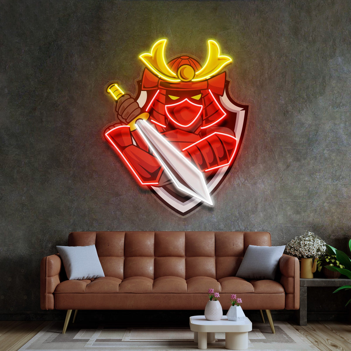 Samurai Mascot LED Neon Sign Light Pop Art