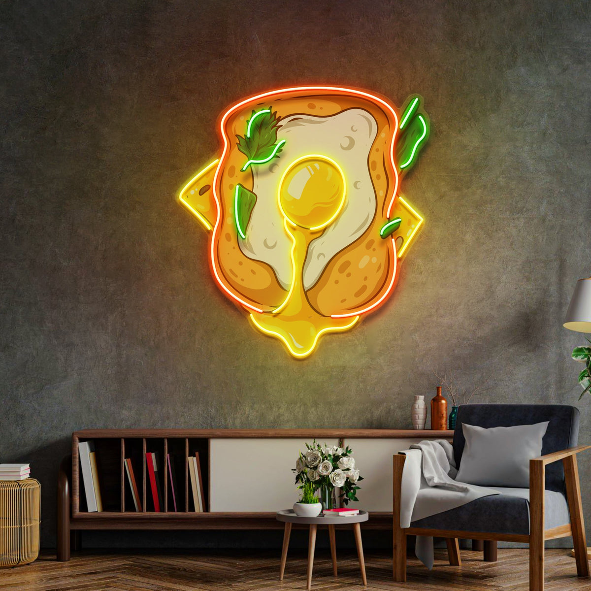Sandwich with Egg LED Neon Sign Light Pop Art