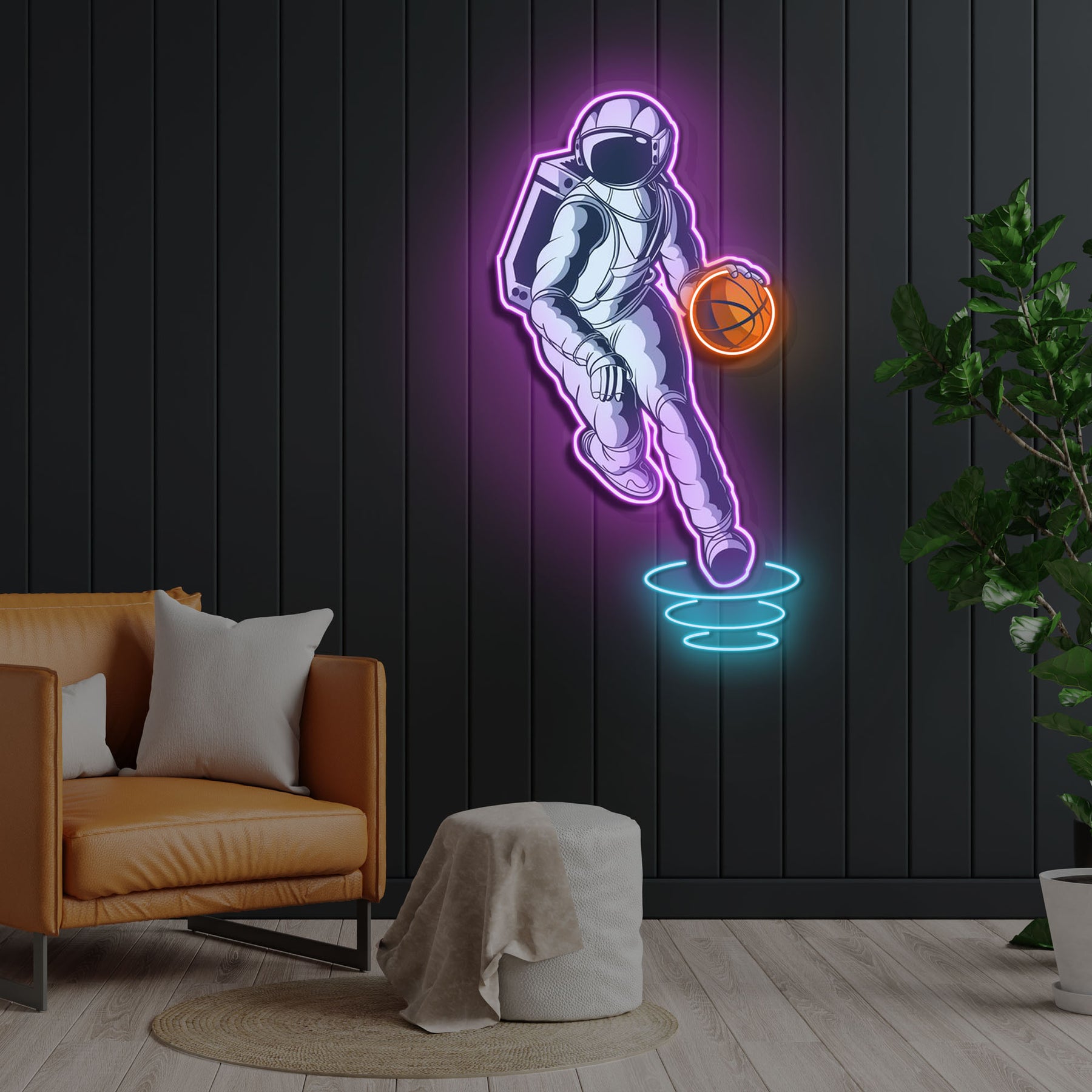 "Astroballer" Neon x Acrylic Artwork