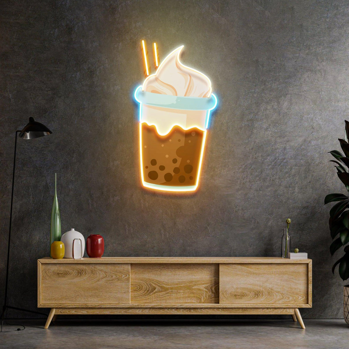 Choco Milktea Led Neon Acrylic Artwork