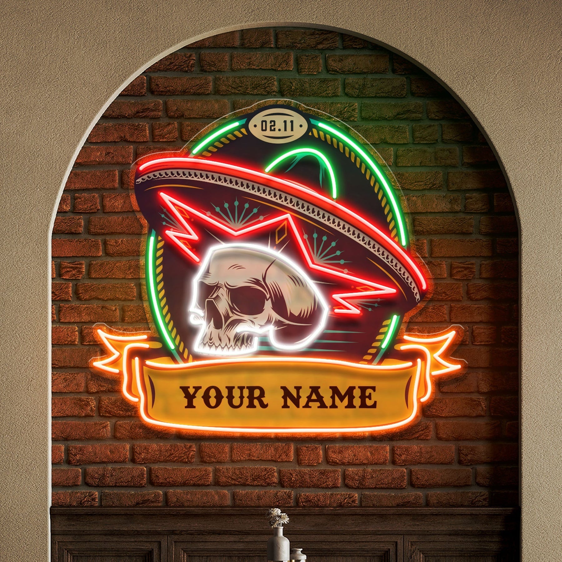 Custom Name Dia De Los Muertos Day Of The Dead Artwork Led Neon Sign Light