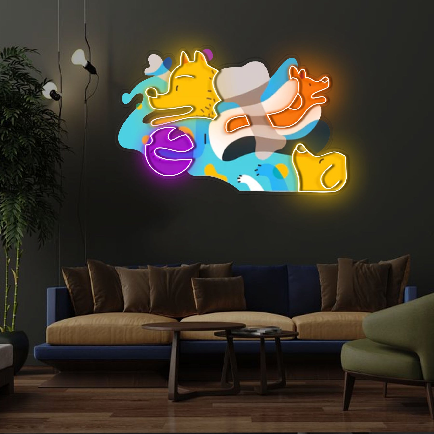 Get inspiration from Picasso Puppies Neon x Acrylic Artwork
