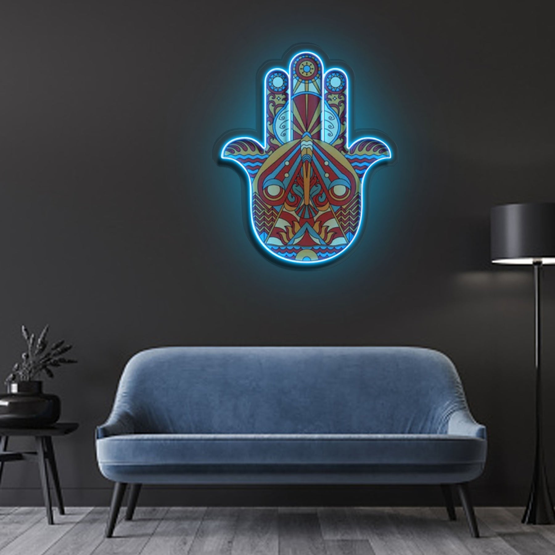 "Hamsa" Neon x Acrylic Artwork