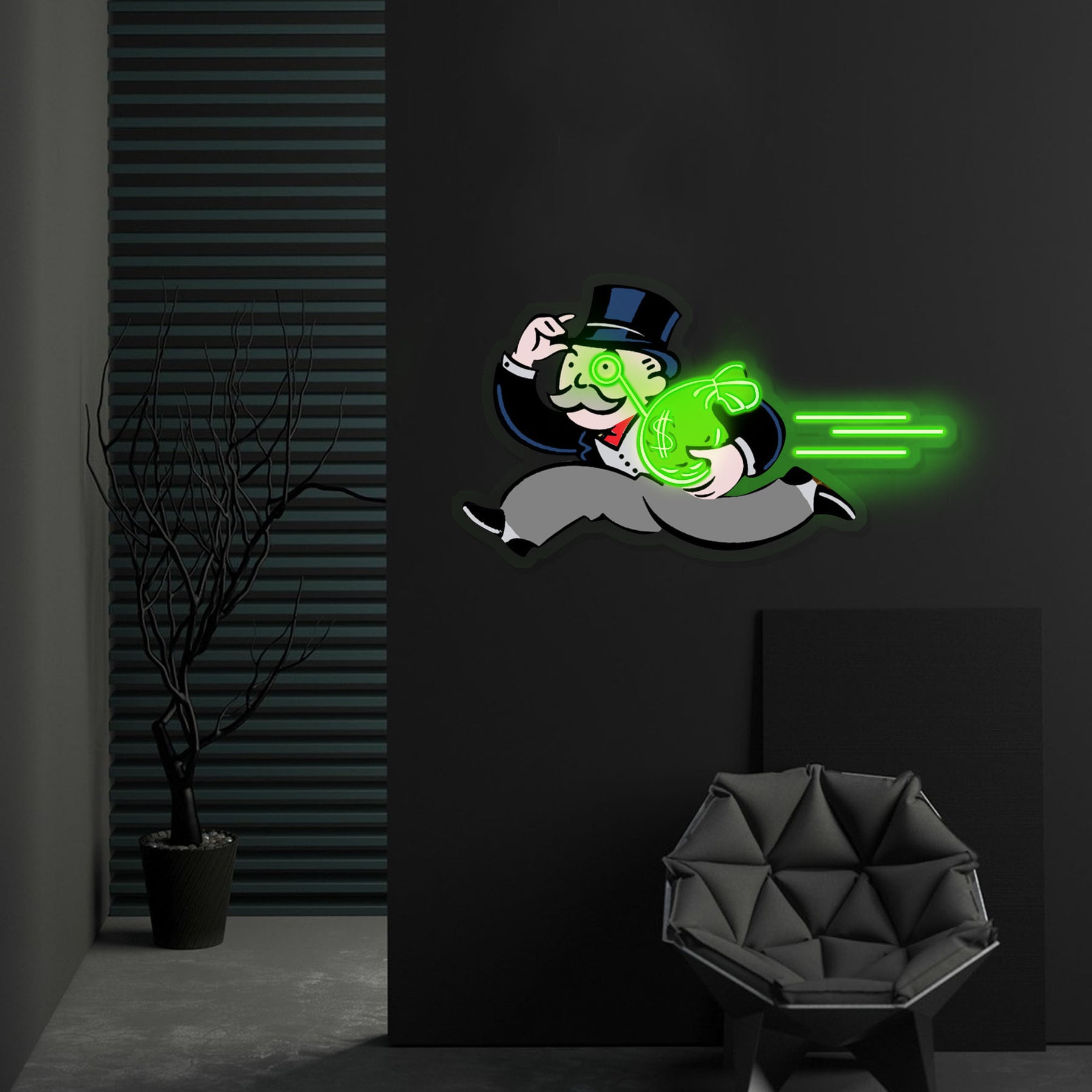 "Robber Baron" Neon x Acrylic Artwork