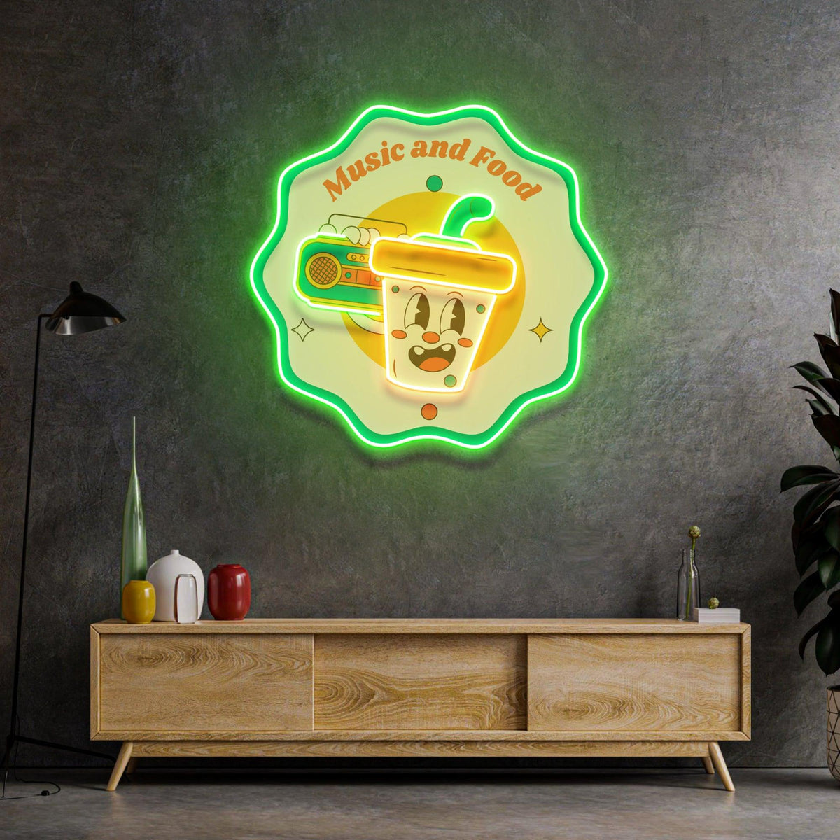 Music Food Led Neon Acrylic Artwork