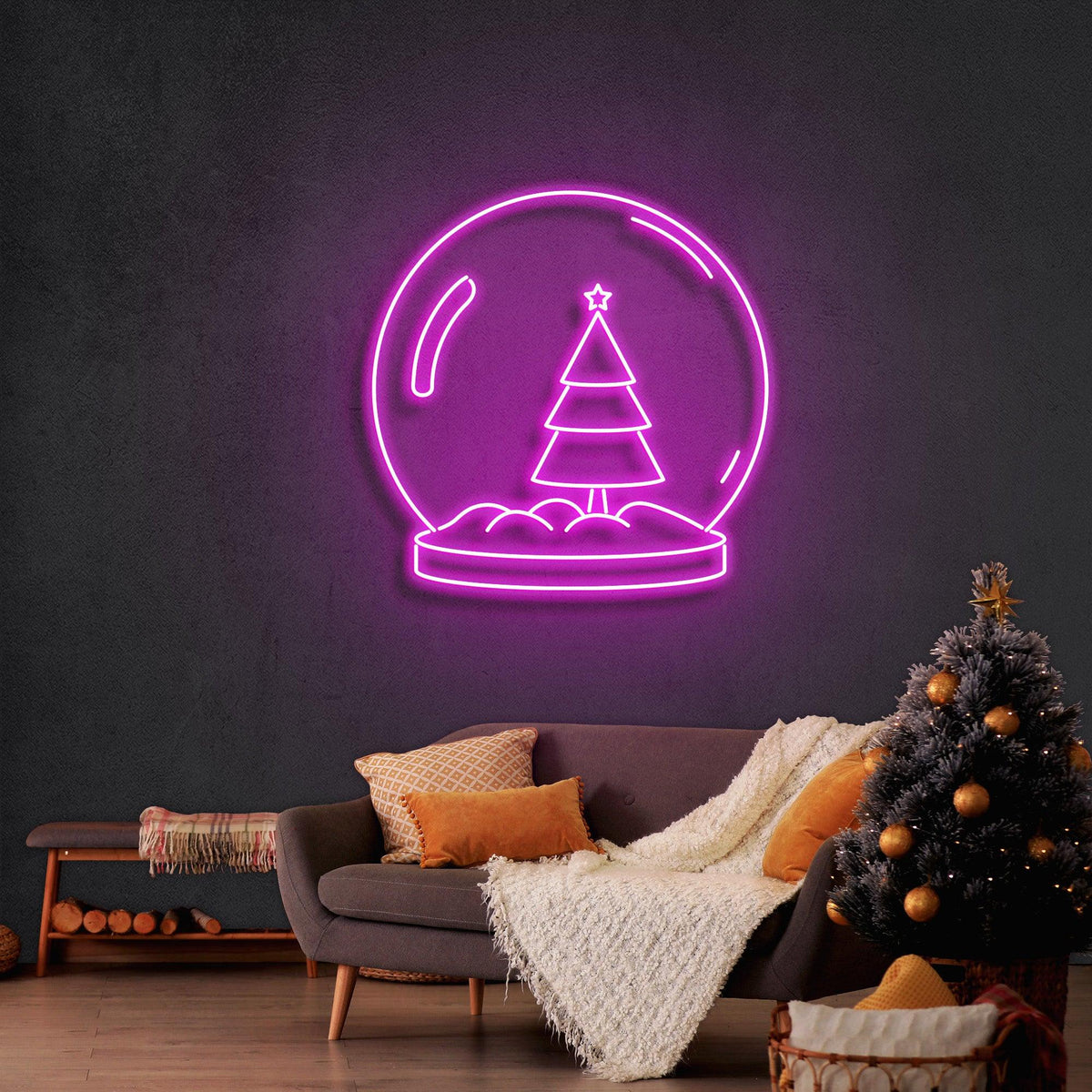 Christmas Snowglobe Neon Sign