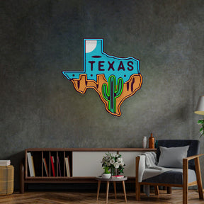 Texas Map LED Neon Sign Light Pop Art
