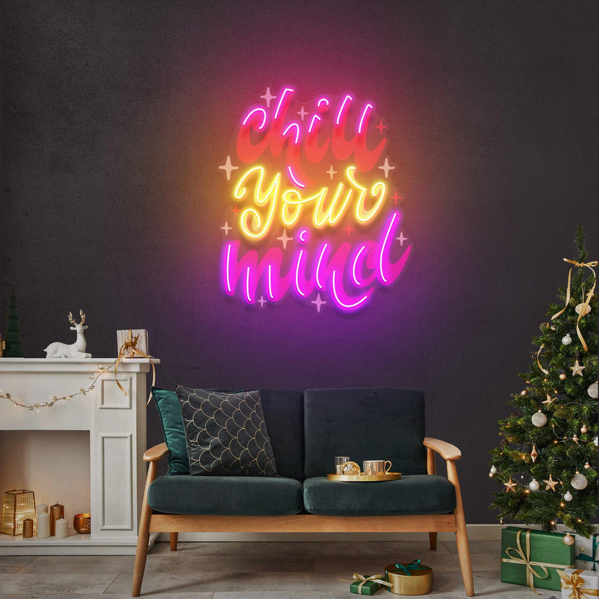 Chill Your Mind Christmas Neon Sign