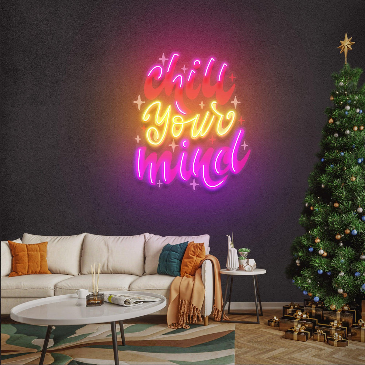 Chill Your Mind Christmas Neon Sign