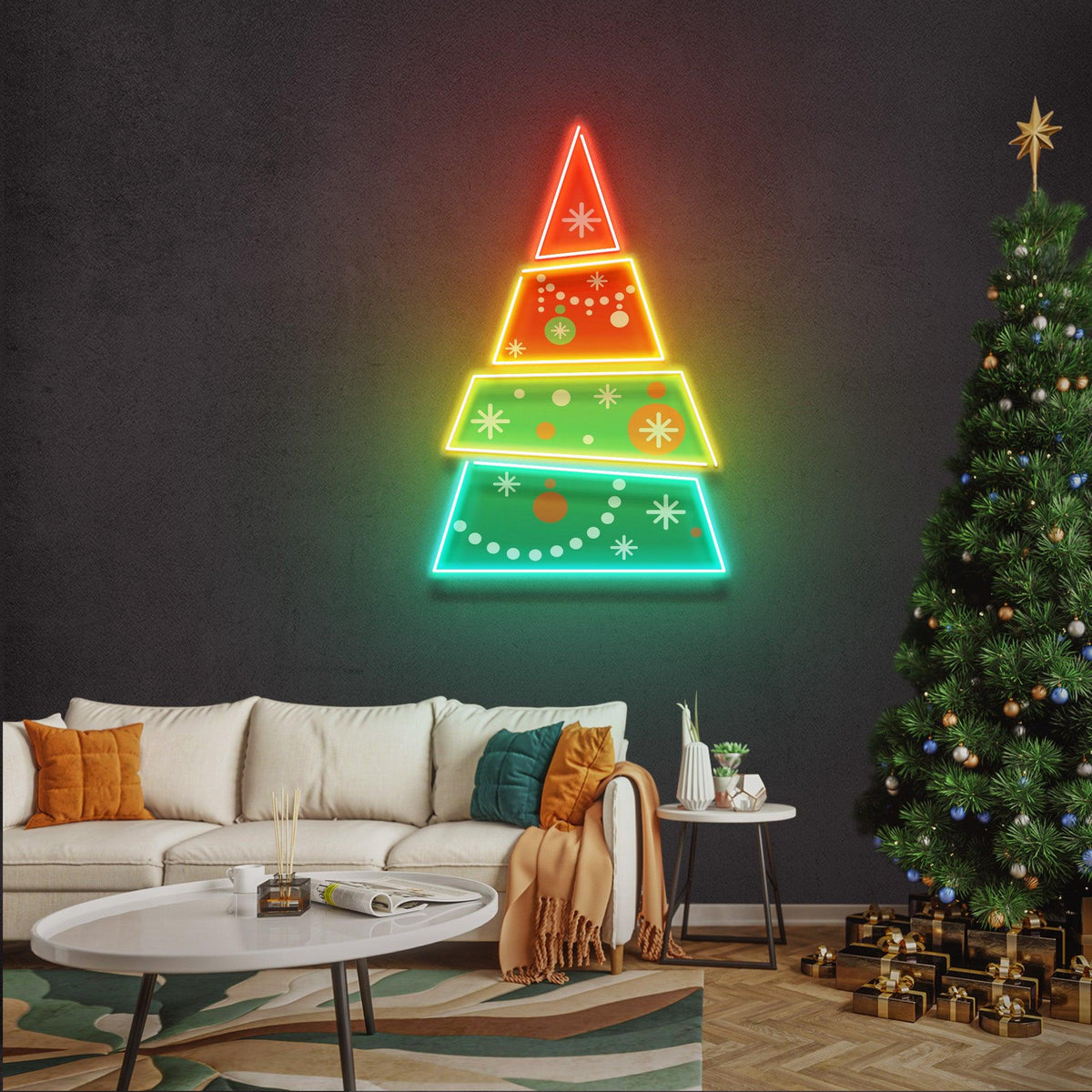 Christmas Tree Pyramid LED Neon Acrylic Artwork