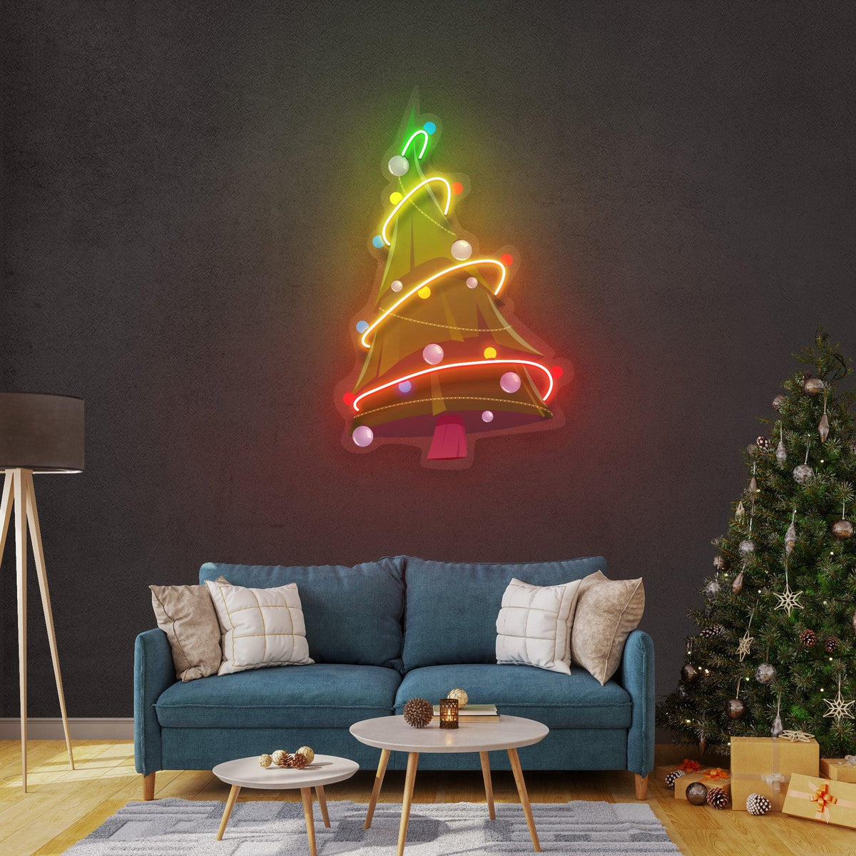 Colorful Christmas Tree LED Neon Acrylic Artwork