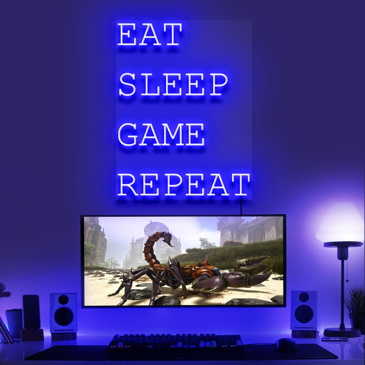 "Eat Sleep Game Repeat" Gaming Neon Sign
