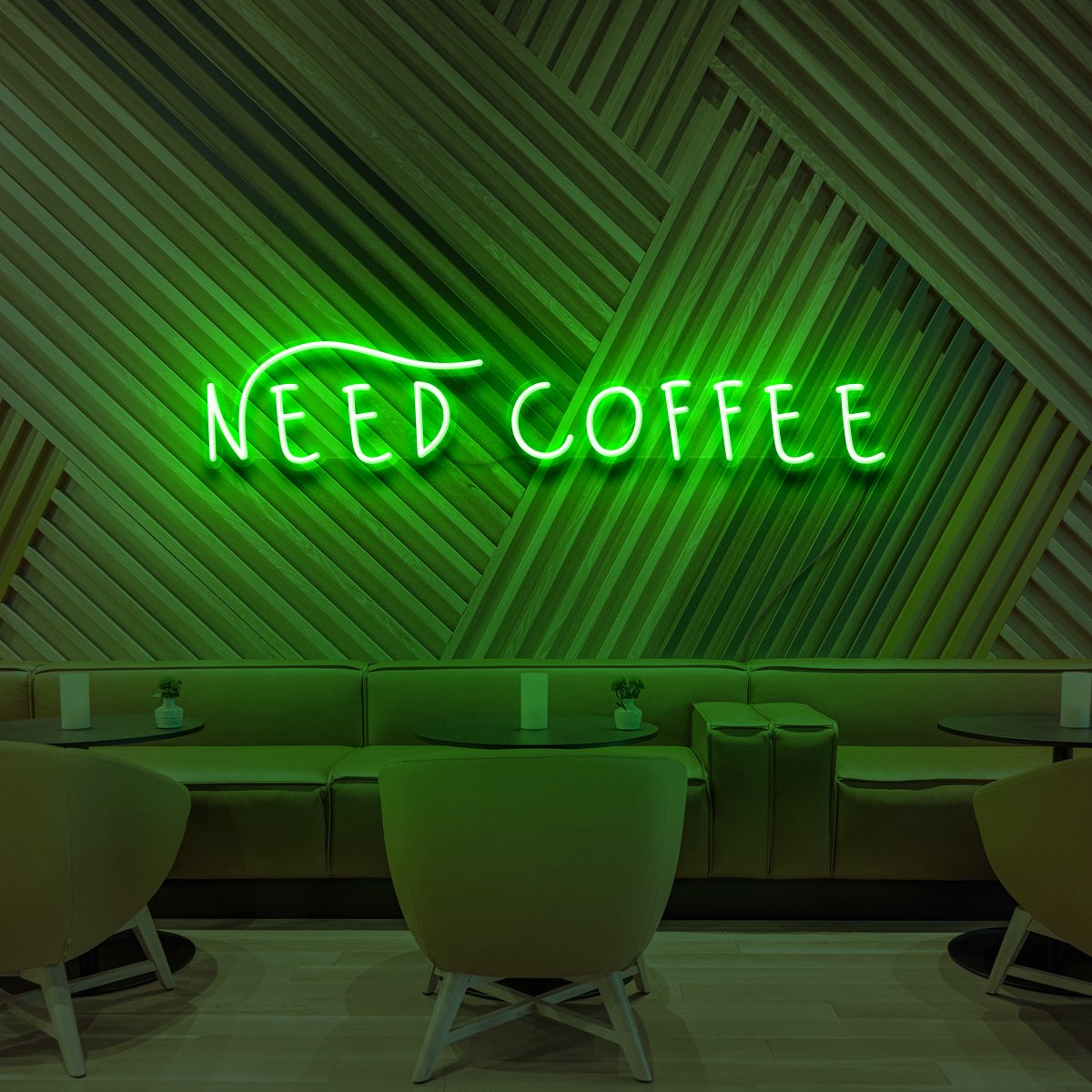 "Need Coffee" Neon Sign for Cafés