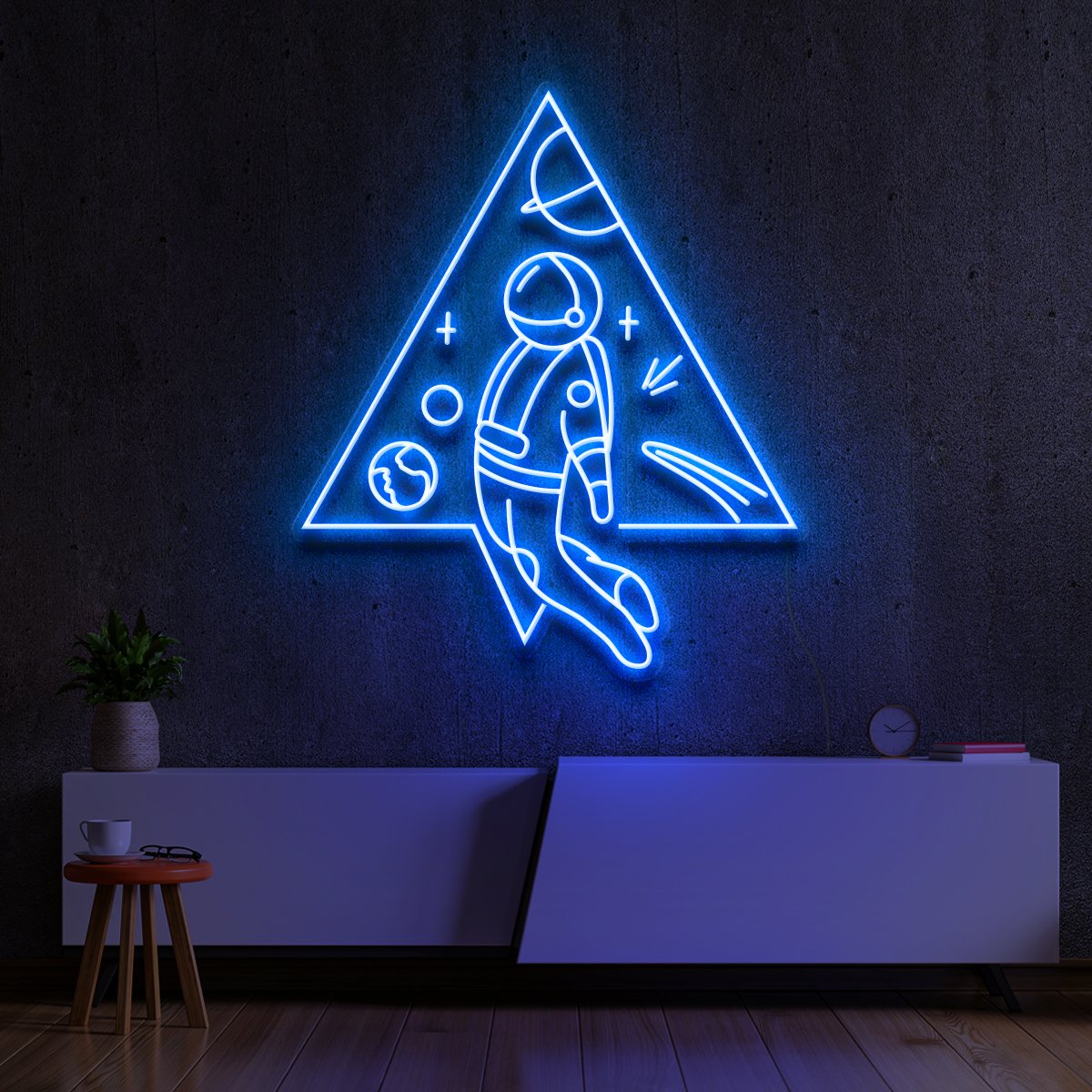 "Spaceman Triangle" Neon Sign