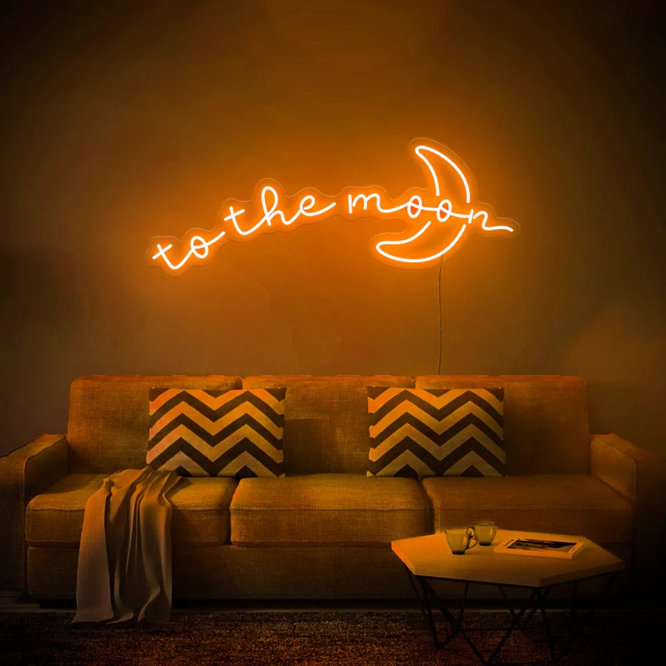 To The Moon Neon Sign | Amazing Wall Decor