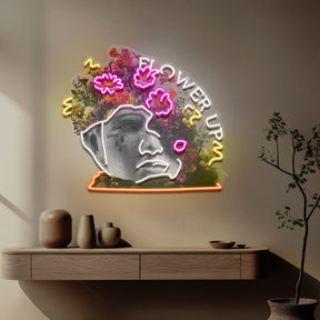Flowers Bloom Up Collapse Art LED Neon Sign Light Pop Art
