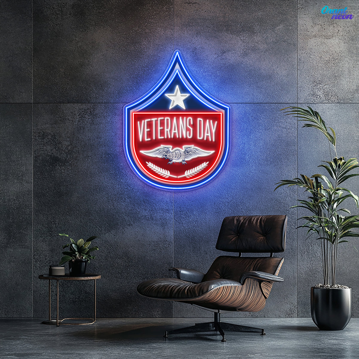 Gratitude in Neon: Veterans Day Neon Sign Light Artwork