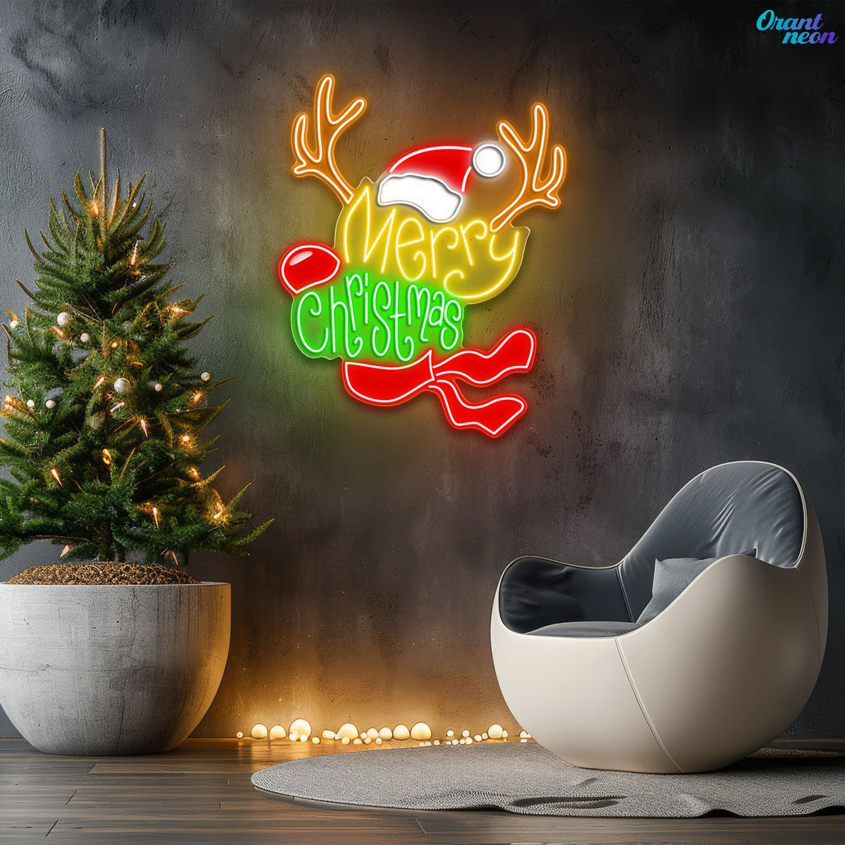 Neon Nights with Santa’s Reindeer Neon Sign Light Artwork