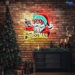 Santa Says YOLO: Christmas Glow Neon Sign Light Artwork