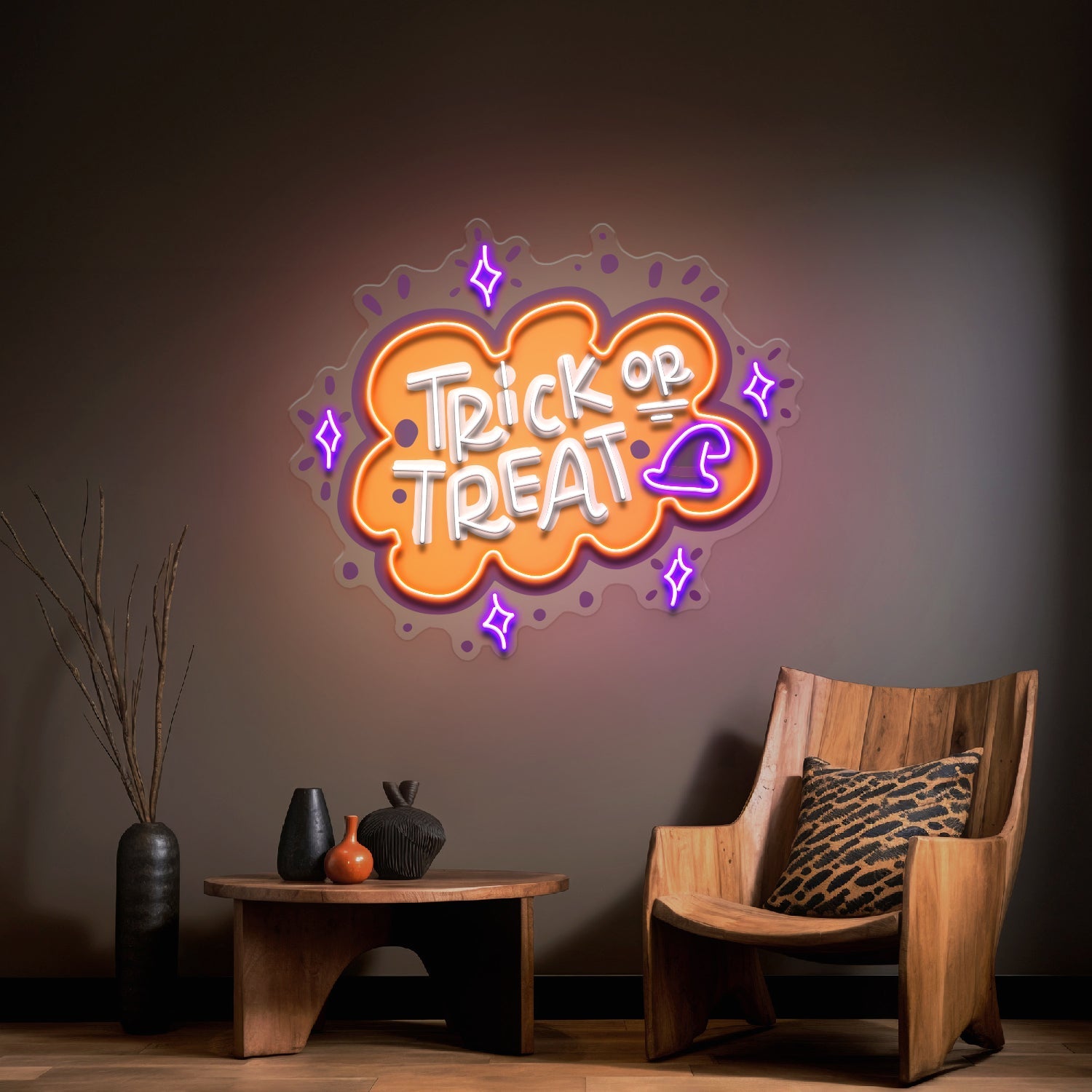 Trick Or Treat Halloween Theme LED Neon Sign Light Pop Art