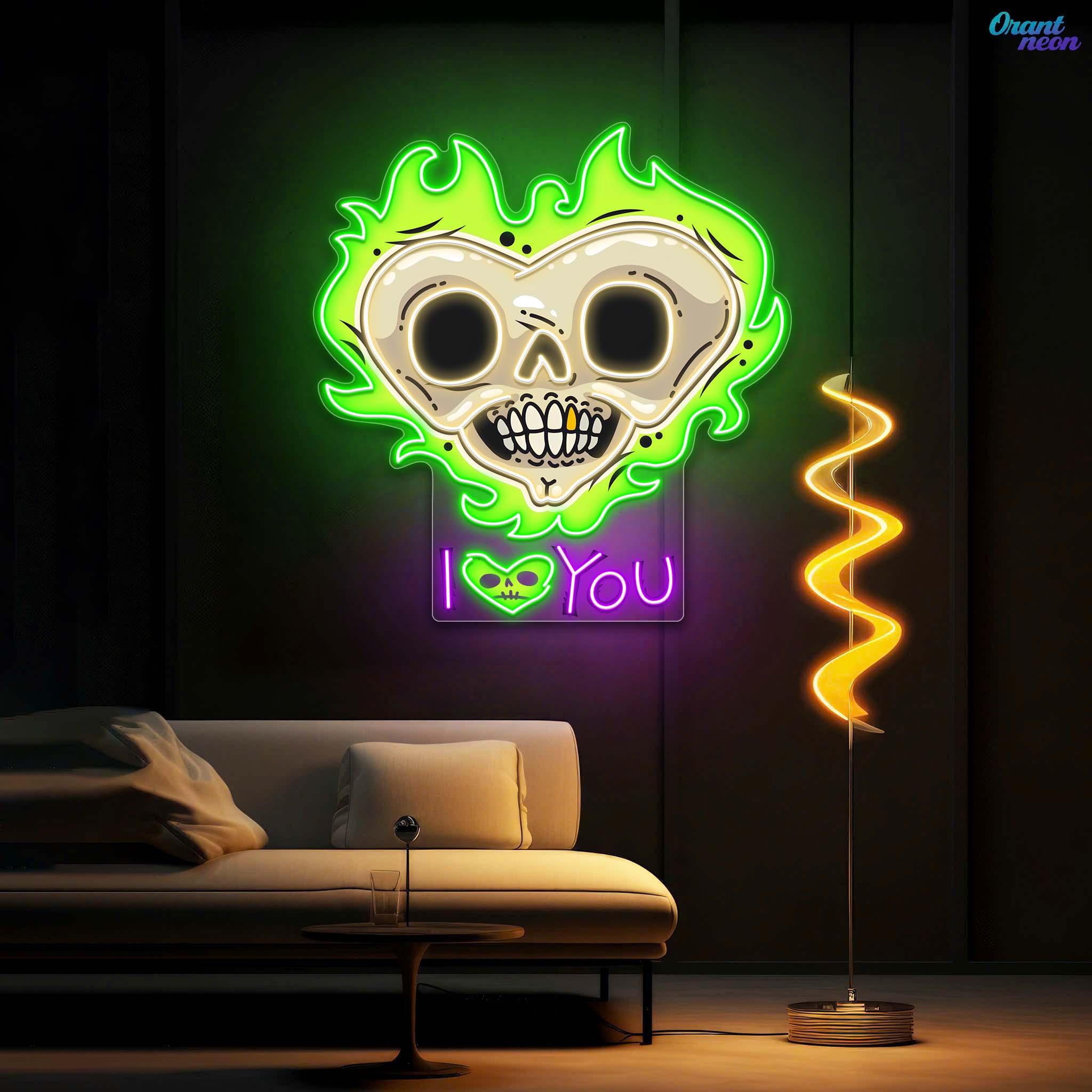 Fires of Desire, Shadows of Death Best Gift for Valentine Neon Sign Artwork