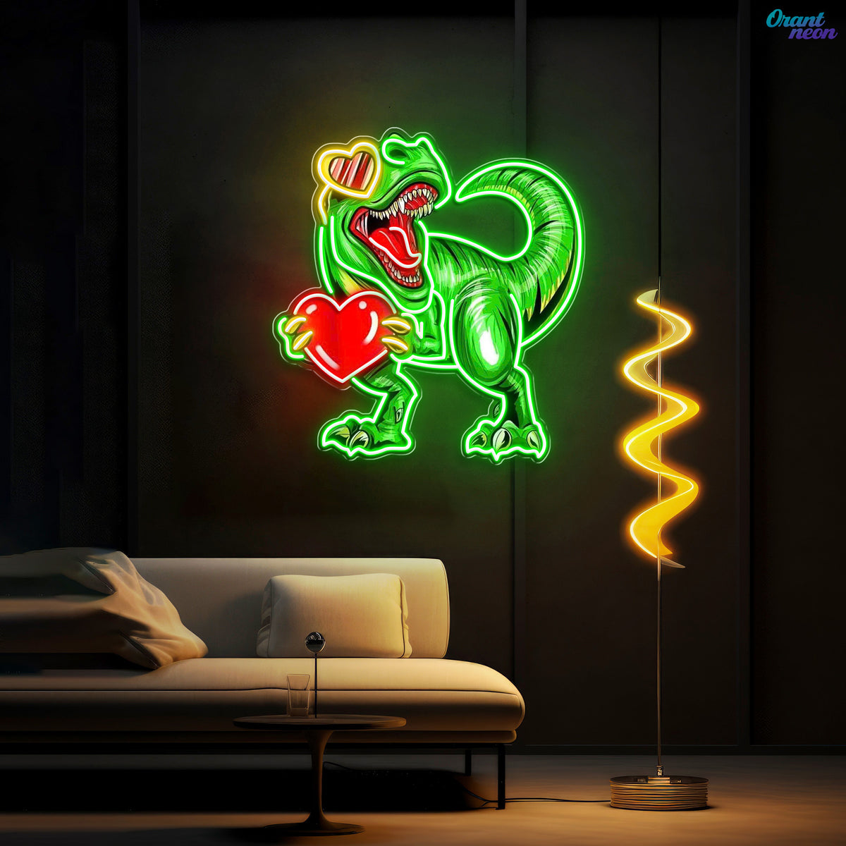 You Stole My Heart, Dino-Style Best Gift For Valentine Neon Sight Light Artwork