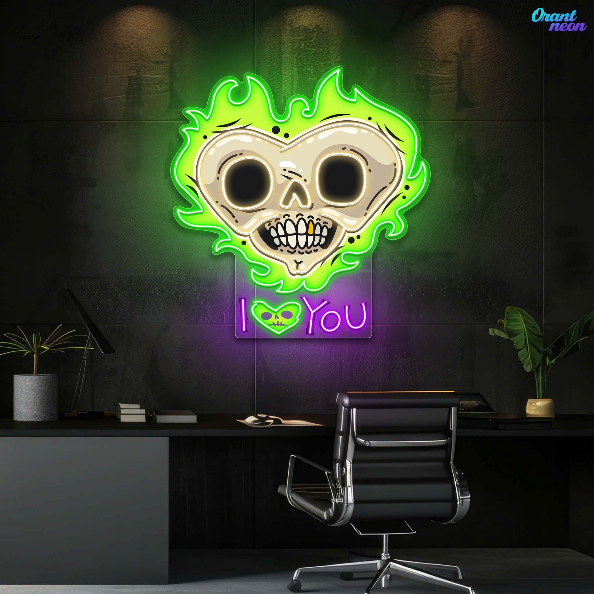 Fires of Desire, Shadows of Death Best Gift for Valentine Neon Sign Artwork