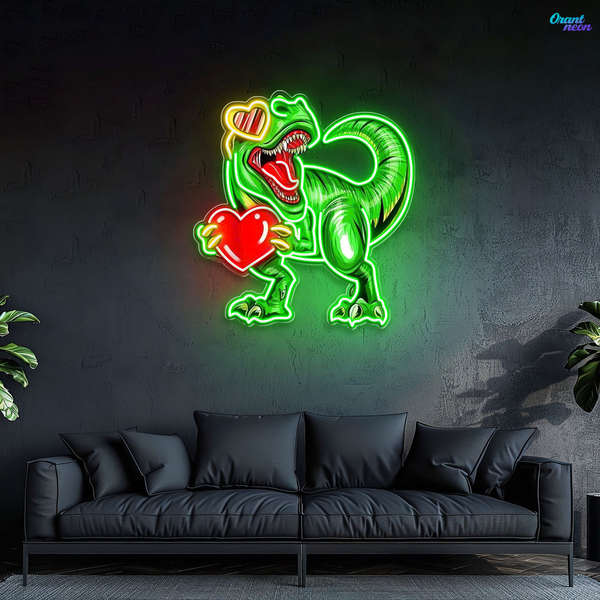 You Stole My Heart, Dino-Style Best Gift For Valentine Neon Sight Light Artwork