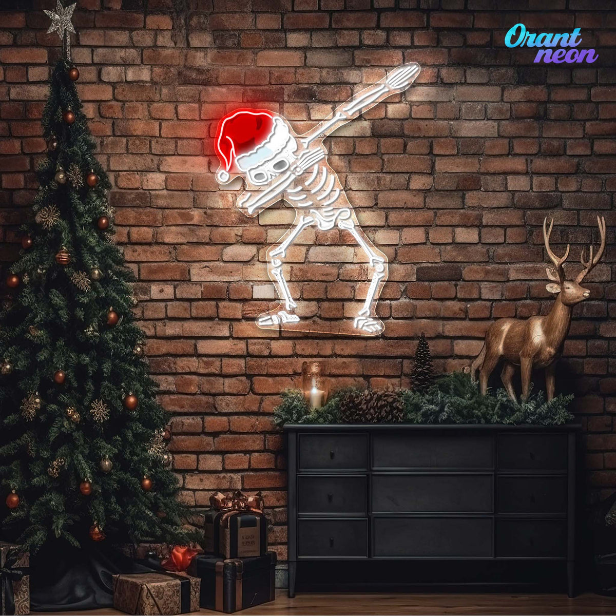 Dapper Skullmas Neon Sign Light Artwork